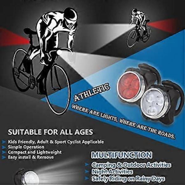 Cykellygte st, Super Lys USB Genopladelige Cykellygter, Vandttte Genopladelige Mountain Road Cykellygter, LED Cykellygter Sikkerhed