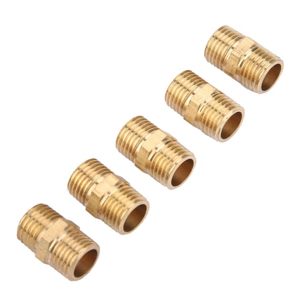 1/2\" Messing Rørfitting Hex Nippel Vandrørs Tilslutningstilbehør (5 stk)
