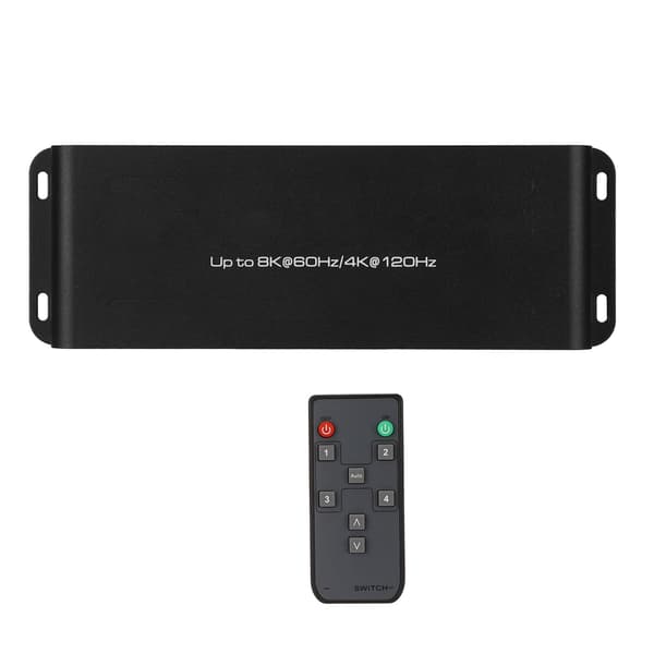 HD Multimedia Interface Switcher 4 Port Stöder 8K 60Hz 4K 120Hz HDR HD Multimedia Interface Switcher 100‑240V UK-kontakt