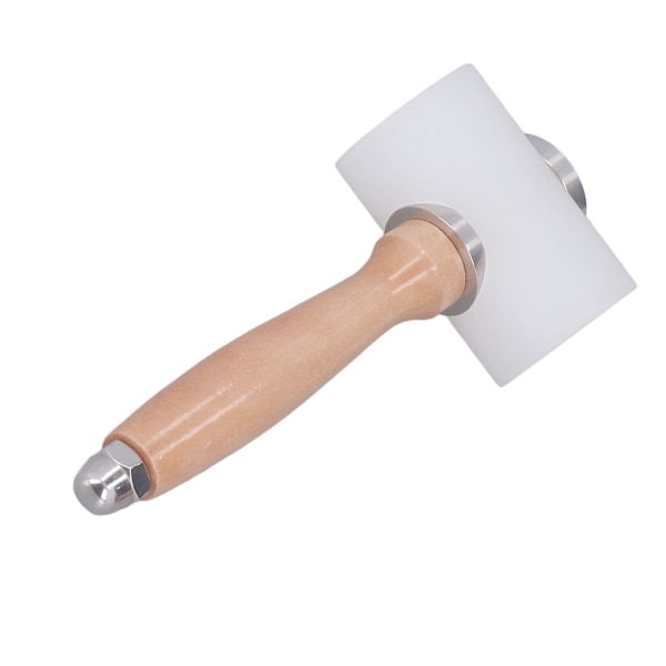 Lærskjæringshammer Hvit T-formet Nylon Lærstansing Hammer Trehåndtak DIY Lærstansing Skjæringsverktøy