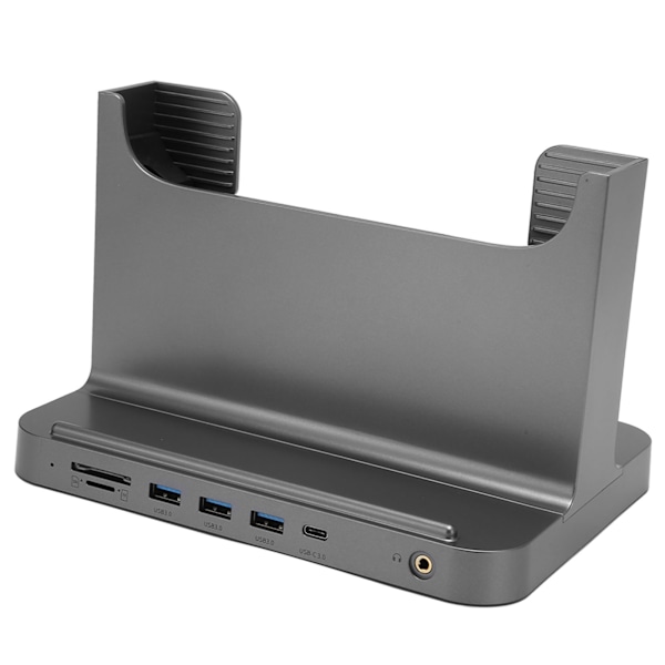 Vertikal PC-ställ 8 i 1 Dockningsstation Stabil Signalöverföring Mini PC-ställ för OS X Office Interface Expansion Space Grey