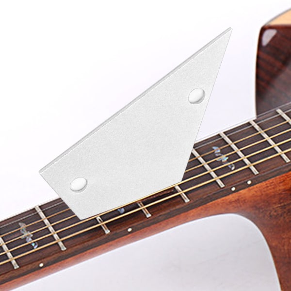 Rustfrit stål Fret Level Lineal Rocker Leveling Tool til elektriske guitarer Bass Folk Akustisk Guitar Sølv