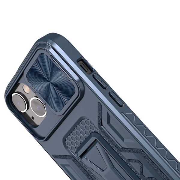Robust 5G Telefonfodral med Kickstand och Skjutbar Kameraskydd Stötsäkert Militärklass Matt Textur