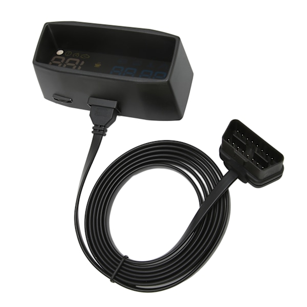 3,7 tommer bil HUD overhastighedsalarm multifunktion forrude skærm display speedometer til OBD II bilmodel