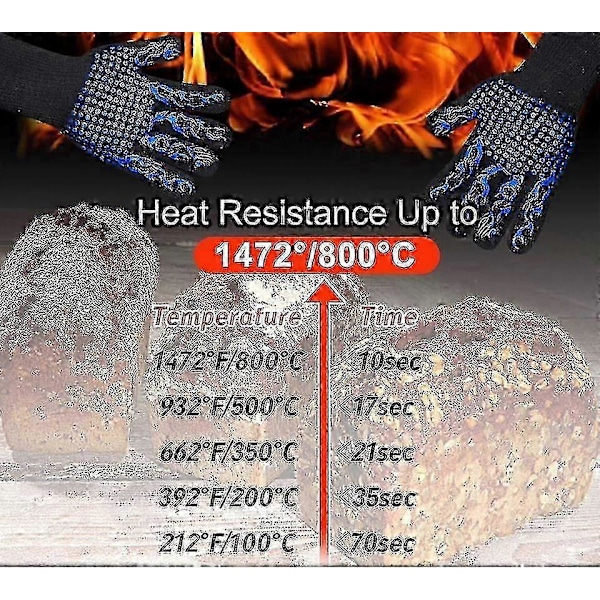 Högtemperaturtåliga ugnsvantar 500 800 grader Brandsäkra Grill Värmeisolering Mikrovågsugnshandskar 8 Stilar G