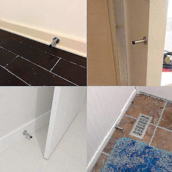 Lämplig 2 st självhäftande dörrstopp i rostfritt stål, skyddar möbler från smällande dörrar, ingen borrning