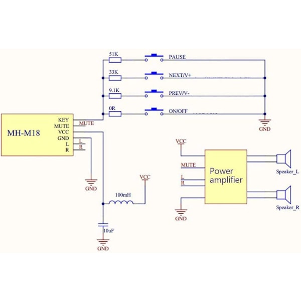 Bluetooth-kort, MH-MX8 o Mottaker Trådløs Elektronisk Bluetooth-modul for DIY Lydsystem Høyttaler (M18)