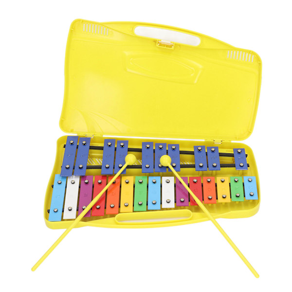 Percussion Musical Instrument Colorful Metal Keys Hand Knock Piano Educational Development Musical Toy Yellow