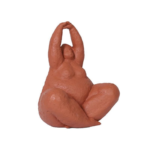 Konst Kvinna Skulptur Staty Yoga Dekor Gåva Resin Figurin Konst 26cm