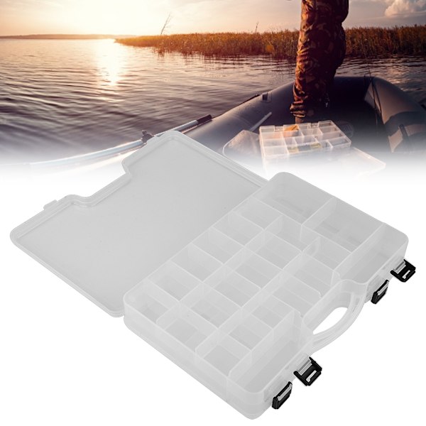 Fly Lure Box kalastustarvikkeiden säilytyslaatikko lusikka koukku case kahvalla valkoinen