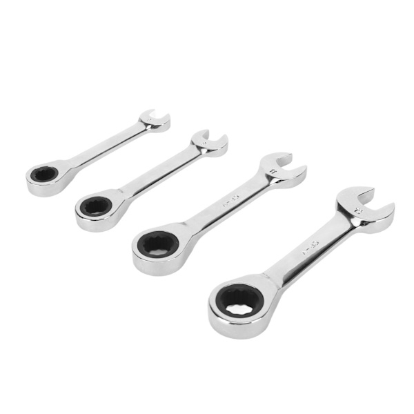 4 kpl lyhyt set 72 hammasta 8mm 9mm 11mm 12mm ammattimainen lyhyt jakoavain korjausta varten
