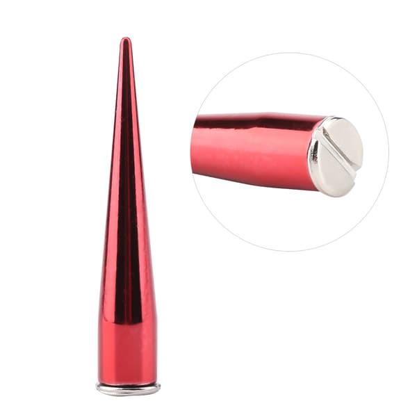 Metal Spike Nitter og Pynt - Sæt med 10, 7mm - Perfekt til DIY Læderhåndværk Rød