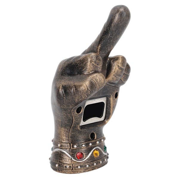 Fist Öppnare Cool Middle Finger Form Bärbar Fist Ölflaska Öppnare för Män Make Pappa Morfar Pojkvän Guld