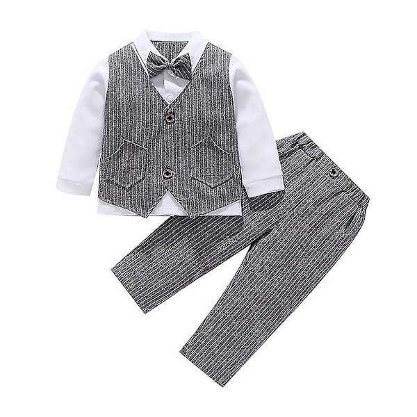 Gentleman Grey Bröllopstuxedo för Babypojkar
