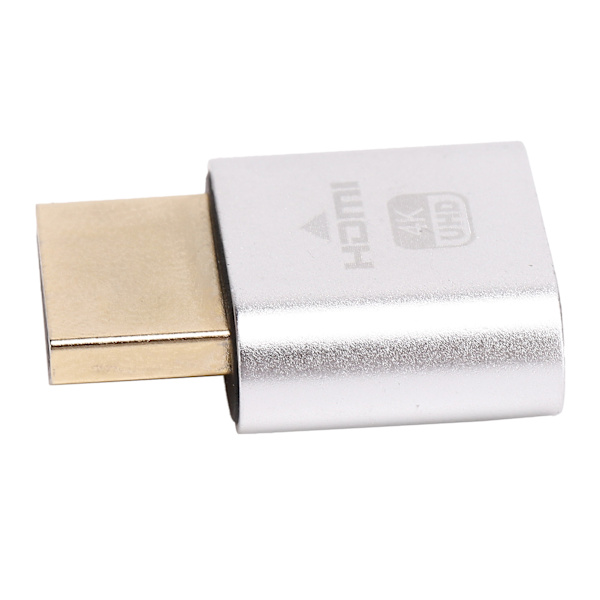 High Definition Multimedia Interface Dummy Plug HotSwappable 4K Display Emulator (Silver)