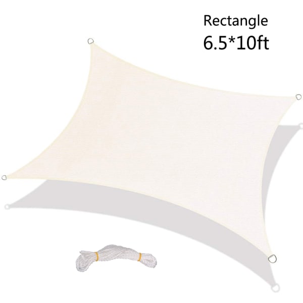 Seilskygge rektangel grå polyester Oxford klut solskjerm Seil for bakgård Hage Dekk Patio Hage 2x 3m