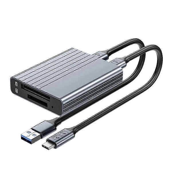 CFexpress Minneskort Typ B + Typ A 2-I-1 USB 3.1 Gen2 10Gbps Kortläsare Adapter Dubbla Fack med USB C / USB A