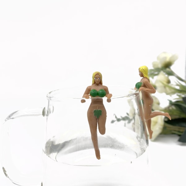 8 stk. Mini Figur Figur Kop Kanten Hængende Ornament Kop Kant Figur Ikke Giftig Holdbar Mini Dukker Drikkepartner