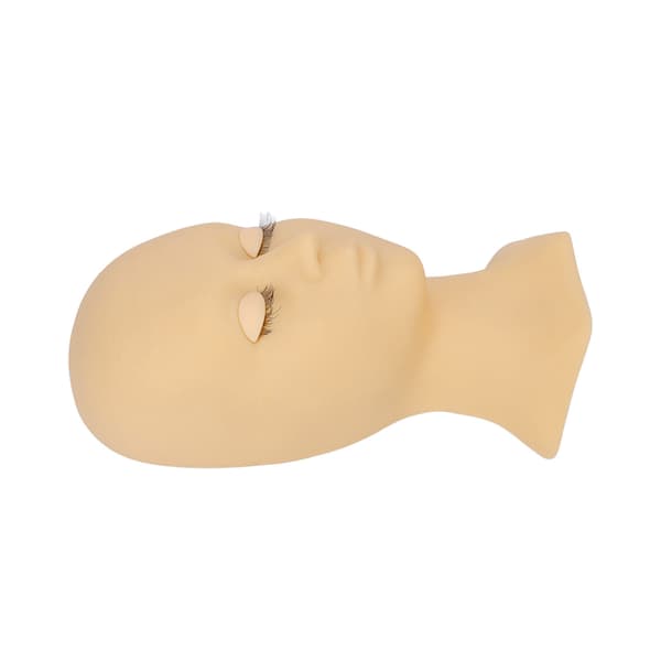 Øjenvippe Mannequin Hoved Høj Simulation Elastisk Vaskbar Blød Silikone Makeup Øvelses Mannequin Hoved Enkelt Øjenlåg Hudfarve