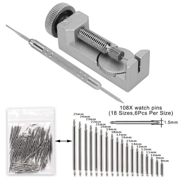Watch Link Pin Remover Klockarmband Spring Bar Set Reparerande tillbehörsverktyg