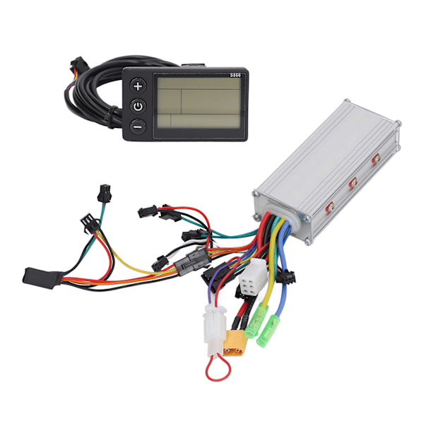 Motor Brushless Controller med S866 LCD Display Panel Kit til Elcykel Scooter 36V 48V 500W 28A