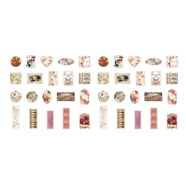 40 kpl roskalehti tarra tarra paperi DIY Scrapbook koriste retro kukkia kuvio tyyppi 1