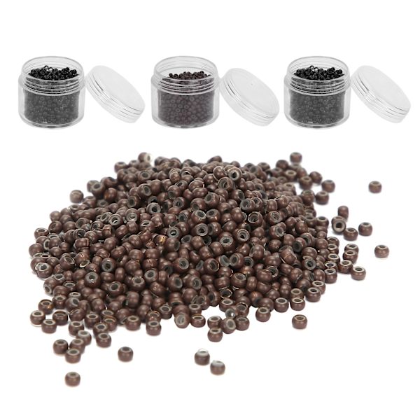3 flasker 3,0 mm silikon Micro Links Rings Beads Small Comfortable Hair Extension Tool (1#/3#/5#)