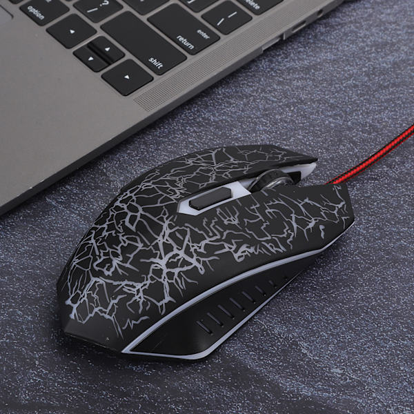 Trådlösa spelmöss med 6 knappar, ergonomisk LED USB-spelmöss för dator, bärbar dator, stationär dator