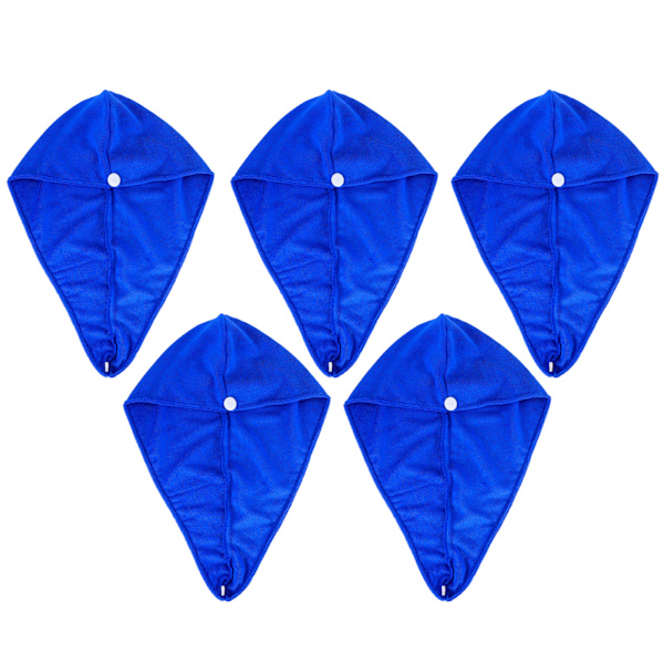 5 st mikrofiberhår torkhatt absorberande snabb torkande kvinnor flickor mjuk turban handduk 9,1x25,6inRoyalblue