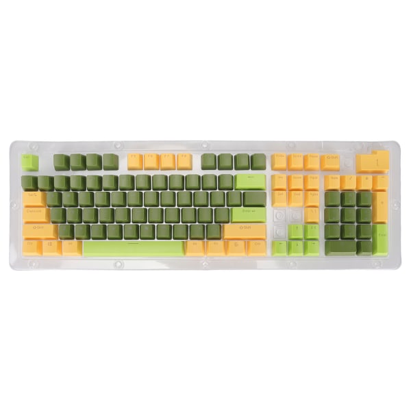 Tastatur Tastaturer 107 Taster Tre Farve Gennemsigtige Tegn Bue Layout Mekanisk Tastatur Tastaturer Matcha Mørkegrøn