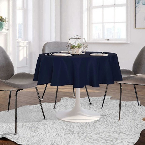Rund Duk - 152 cm - Vattenavvisande Spilltät Tvättbar Polyester Duk Dekorativt Tygbordsöverdrag för Matbord, Bufféer