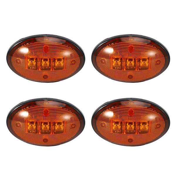 2,3 tommer 12V DC Fender Side Marker Lights Vandtæt Passer til Ford F-serien 1999-2010 (4 stk. ravfarvet lys)