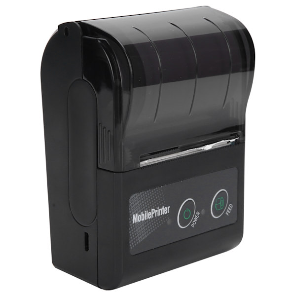 Bluetooth Termisk Kvitteringsprinter Bærbar Billet Pass Regning Mini Etiketmaskine 100‑240VUS Stik