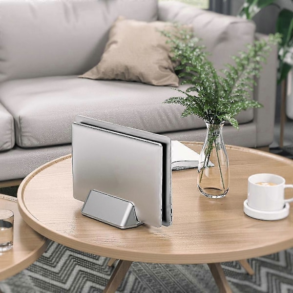 2-i-1 Vertikalt Laptopställ Justerbar Dockningsstation för Bärbar Dator