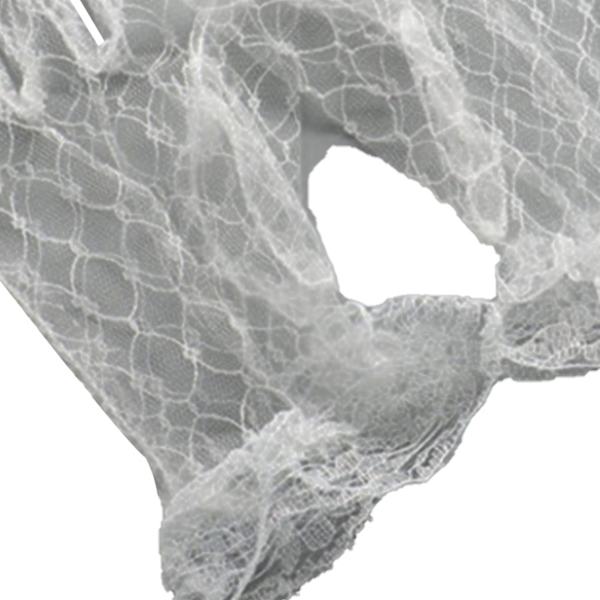 Beige bröllopshandskar bekväma andningsbara eleganta fashionabla enkellager mesh garn mesh handskar beige
