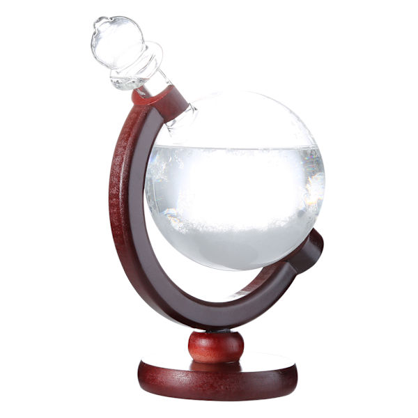 Innovativ form väderprognos glas väderprognos flaska med fäste dekoration present röd trä