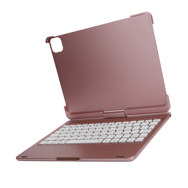 7-färgat bakgrundsbelyst trådlöst Bluetooth-tangentbord med tangentbordsfodral för IOS-surfplatta 2019 10,2 tum roséguld