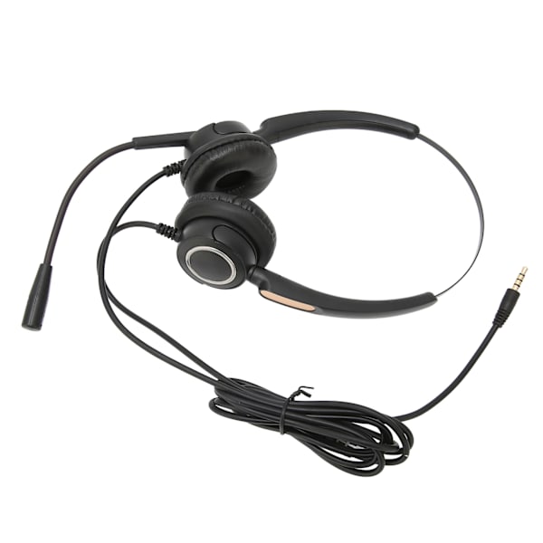 Kundeservice Headset Støjreducerende USB Kabel Kontrol Kablet Hovedtelefoner til Kontor Forretning 3.5mm