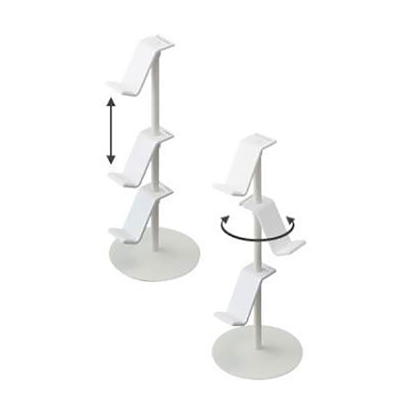 3-lags spillkontrollerholder for spillkonsoll, hullet hodetelefonholder, spillkonsollkontrollerholder, stativ, organisator for XBOX, hvit