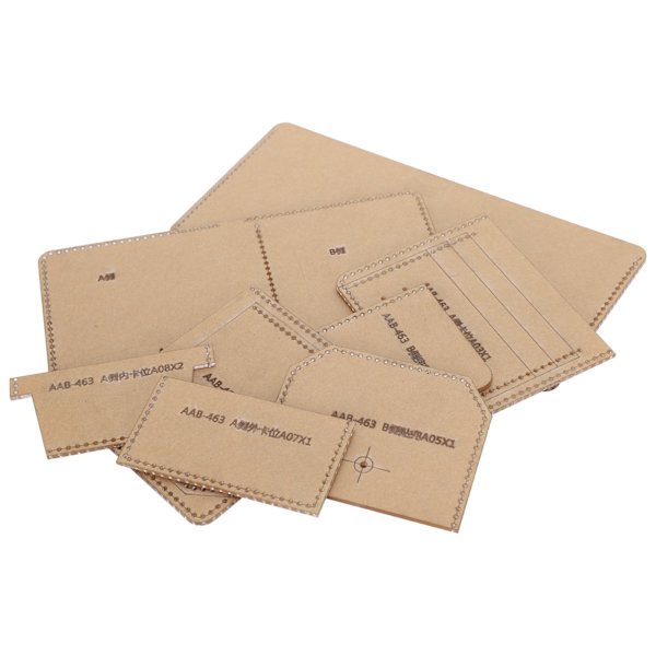 DIY Hantverk Akryl Mall Kort Plånbok Läder Mönster Design Mall Set (AAB‑463)