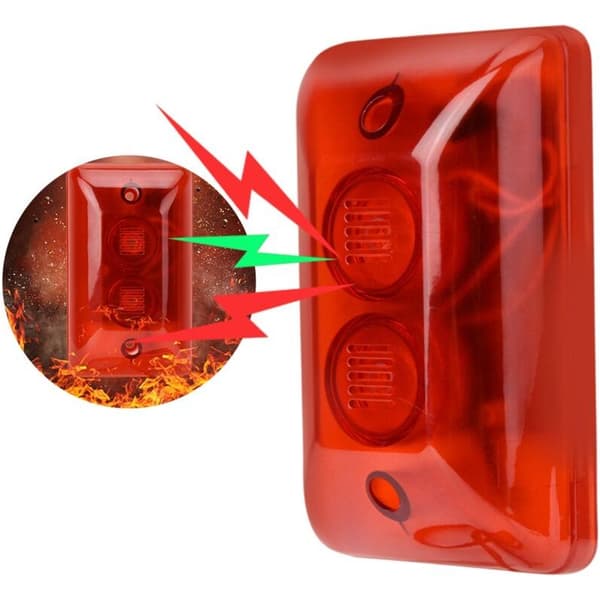 12V kablet alarm, strobosirene, lyd, blinkende lys, sikkerhetsalarmsystem