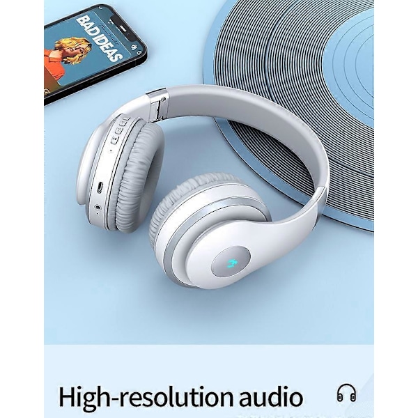 Puettava Bluetooth-kuuloke matkapuhelimelle langaton kortti subwoofer valaiseva urheilukuuloke valkoinen