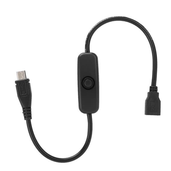 Micro USB -naaras-uros -jatkokaapeli 501-painikekytkimellä Raspberry Pi:lle