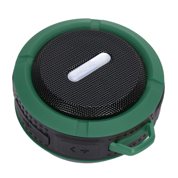 C6 Bluetooth-kaiutin imukupilla ja karabiinihaalla, vedenpitävä minialakaiutin ulkoiluun, vihreä