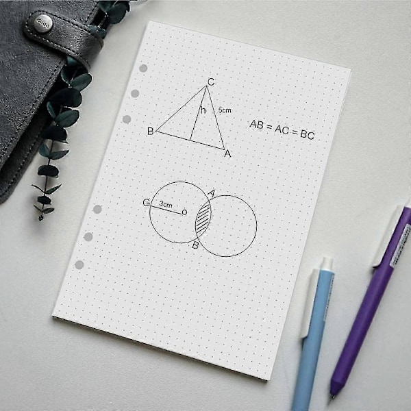 Nye produkter i 2025, a5 prikkete refill-papir, 6-rings refill-notatpapir, A5 refill-papir for notatbok-journaler (prikk)