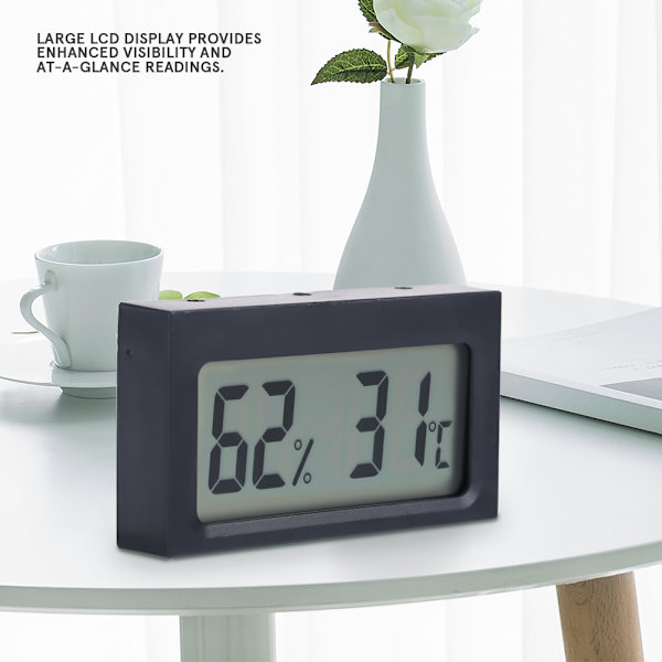 Bærbart digitalt LCD-termometer Hygrometer 0~50℃ 25%RH~98%RH