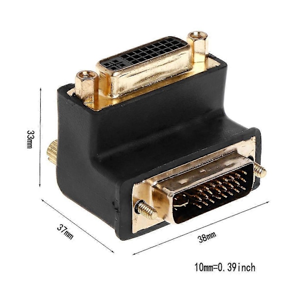 90 Asteen Kulmassa Oleva Dvi 24+5 D Dvi-i Digitaalinen Dual Link Uros-Naaras Jatkoadapteri Hdtv Lcd-näytölle