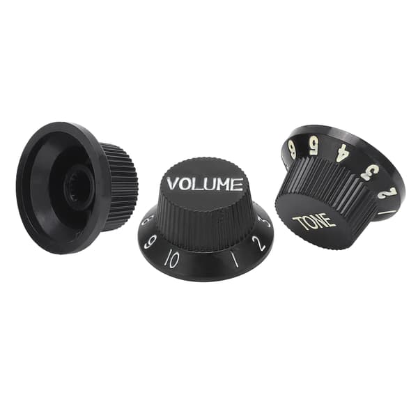3st Gitarrkontrollknapp 1 Volym 2 Ton Passar Topp ABS Set Kit Instrument Tillbehör Ersättning Svart