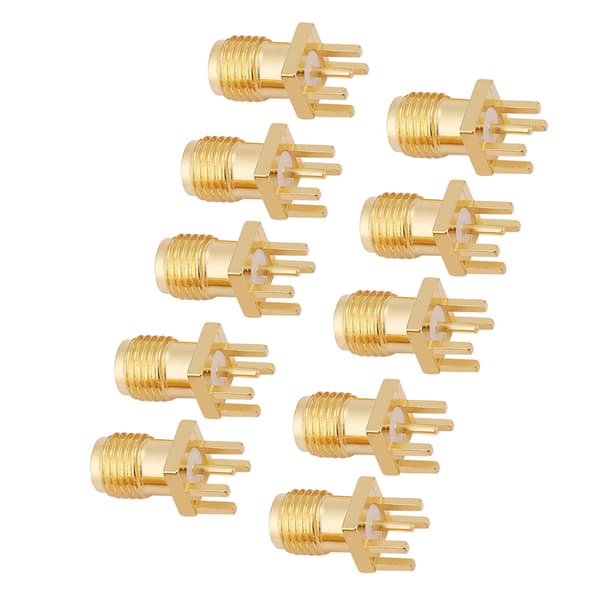 10 stk. messing SMA hunn basekontakt Jack PCB-montering 50 Ohm RF-kontakter
