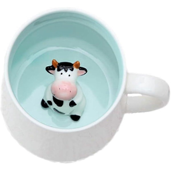 Kaffemugg Tecknad Djur Keramisk Kopp Jul Födelsedagspresent för Barn Pojkar Flickor Ko